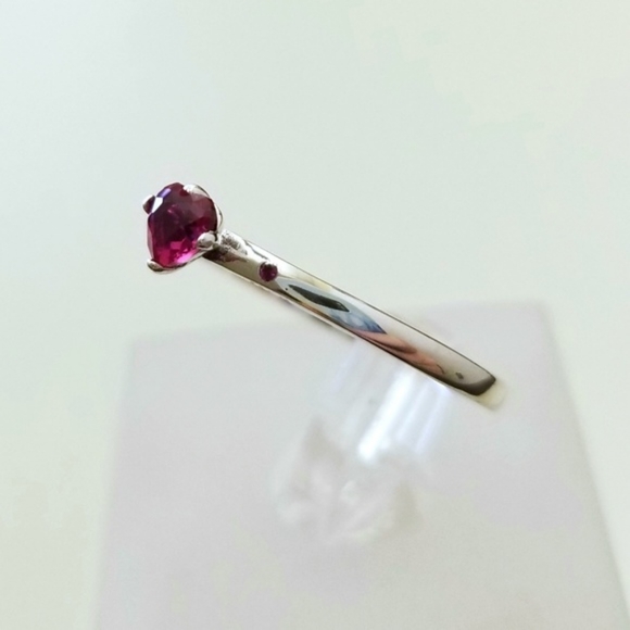 Sterling You & Me ❤️ Ruby Ring - Picture 2 of 7